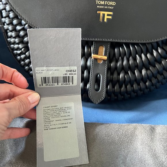 Tom Ford Woven Leather T Twist Small Crossbody - Picture 9 of 12